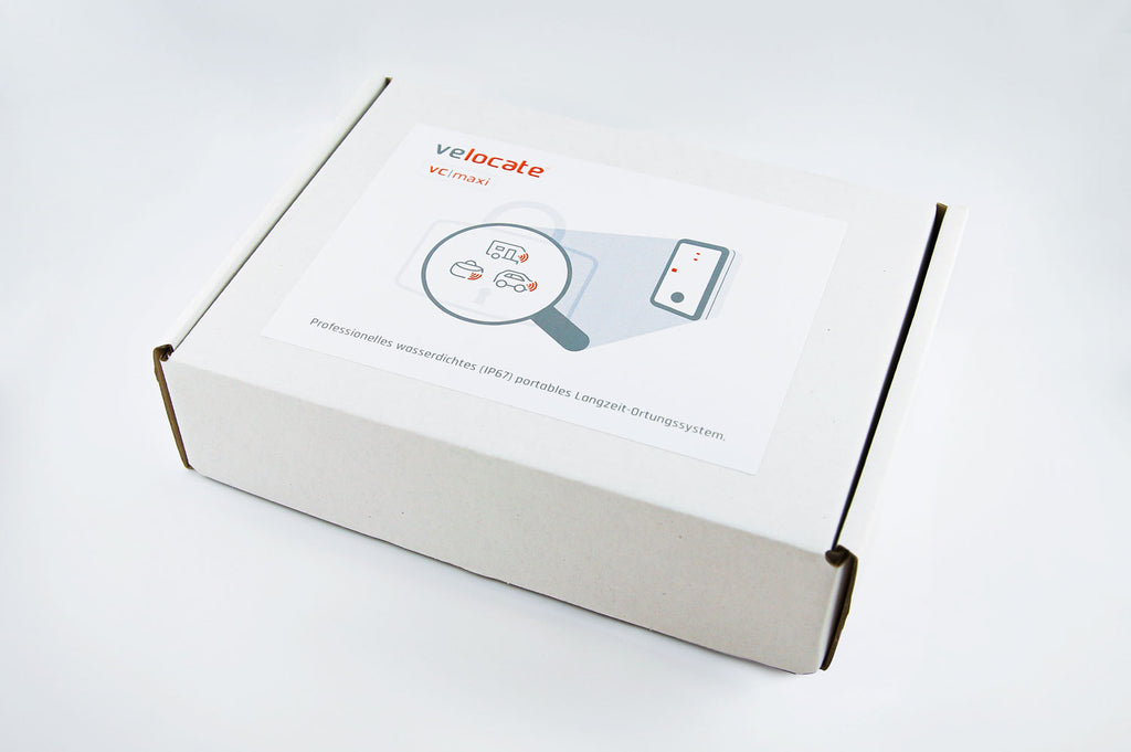 velocate vc|maxi mit Lifetime Lizenz -Langzeit-GPS-Tracker  für bewegliche Assets wie Fahrzeuge, Anhänger, Gepäck