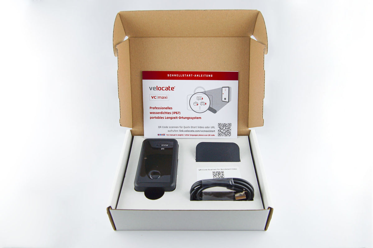 velocate vc|maxi mit Lifetime Lizenz -Langzeit-GPS-Tracker  für bewegliche Assets wie Fahrzeuge, Anhänger, Gepäck